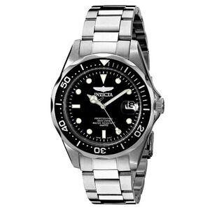 Invicta Pro Diver 8932 Mens Watch Black Dial Steel 37.5mm Quartz 200M Date